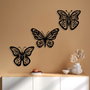 Wallity Butterflies 3 - Escultura de pared de metal negra